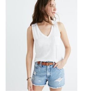 Madewell Pocket Tank Whisper Cotton V-Neck